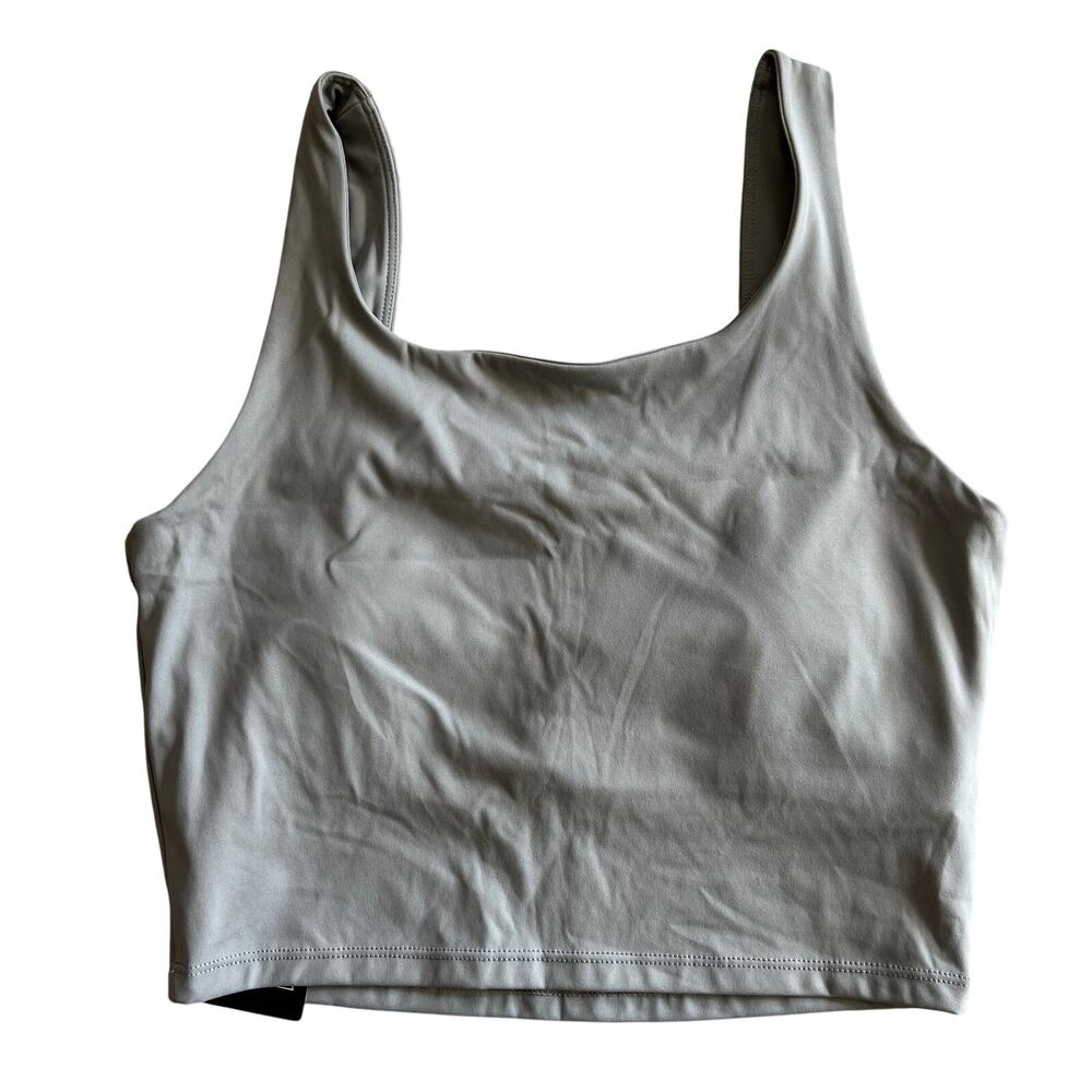 Gray Sports Bra Crop Top Nylon Spandex Stretch Size M